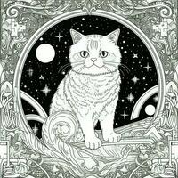 Celestial Cat Coloring Pages photo