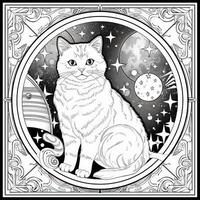 Celestial Cat Coloring Pages photo