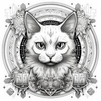 Cosmic Cat Coloring Page photo