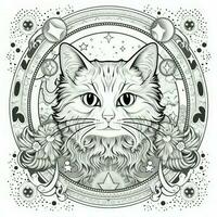 Cosmic Cat Coloring Page photo