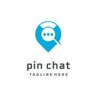 Logo combination of local symbol logo design concept or pin and chat. vector eps 10