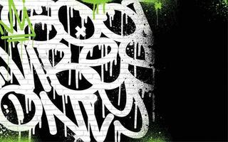 Graffiti background with throw-up and tagging hand-drawn style. Street art graffiti urban theme in vector format.