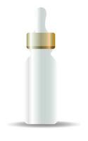 Bottles with spray, dispenser and dropper, cream jar, tube. Cosmetic package. vector