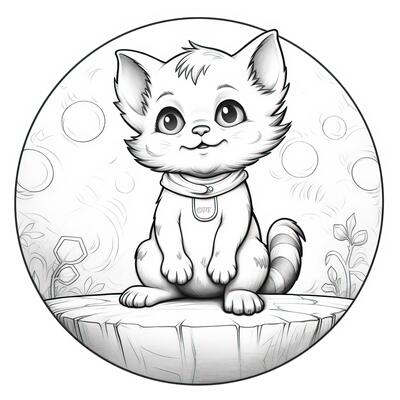 Cute Cat Coloring Page Stock Photos, Images and Backgrounds for Free