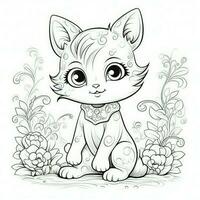 Cute Cat Coloring Pages For Kids photo