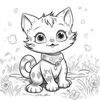 Cute Cat Coloring Pages For Kids photo