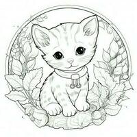 Cute Cat Coloring Pages For Kids photo