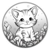 Cute Cat Coloring Pages For Kids photo