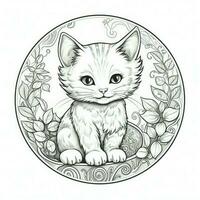 Cute Cat Coloring Pages For Kids photo