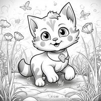 Cute Cat Coloring Pages For Kids photo