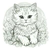 Cute Cat Coloring Pages For Kids photo