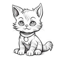 Cute Cat Coloring Pages For Kids photo