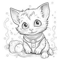 Cute Cat Coloring Pages For Kids photo