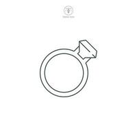 joyería anillo icono símbolo vector ilustración aislado en blanco antecedentes