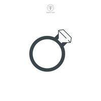 joyería anillo icono símbolo vector ilustración aislado en blanco antecedentes