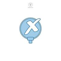 Cross Mark icon symbol vector illustration isolated on white background