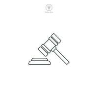 Gavel icon symbol vector illustration isolated on white background