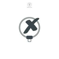 Cross Mark icon symbol vector illustration isolated on white background