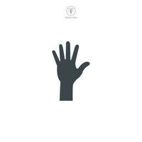 mano elevado icono símbolo vector ilustración aislado en blanco antecedentes