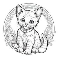 Cute Cat Coloring Pages For Kids photo