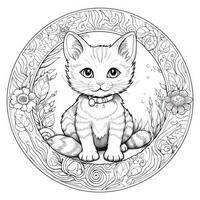 Cute Cat Coloring Pages For Kids photo