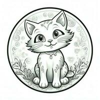 Cute Cat Coloring Pages For Kids photo