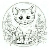 Cute Cat Coloring Pages For Kids photo