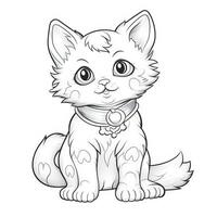 Cute Cat Coloring Pages For Kids photo