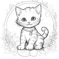 Cute Cat Coloring Pages For Kids photo