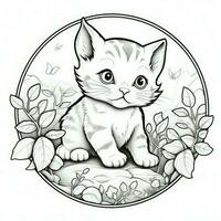 Cute Cat Coloring Pages For Kids photo