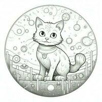 Cute Cat Coloring Pages For Kids photo