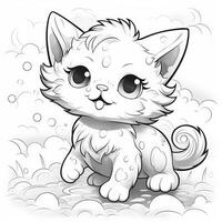 Cute Cat Coloring Pages For Kids photo