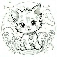 Cute Cat Coloring Pages For Kids photo