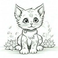 Cute Cat Coloring Pages For Kids photo