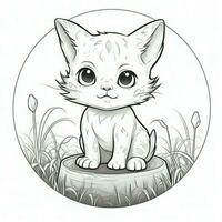 Cute Cat Coloring Pages For Kids photo