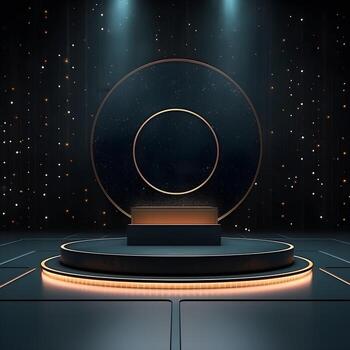 Beautiful 3d Empty podium mockup, Realistic podium render for product ,Generative AI photo