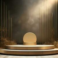 Beautiful 3d Empty podium mockup, Realistic podium render for product ,Generative AI photo