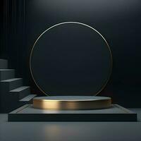 Beautiful 3d Empty podium mockup, Realistic podium render for product ,Generative AI photo