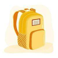 Clip art of hand drawn school backpack on isolated background. Design for back to school prints, scrapbooking, textile, home and nursery decor, paper craft. vector