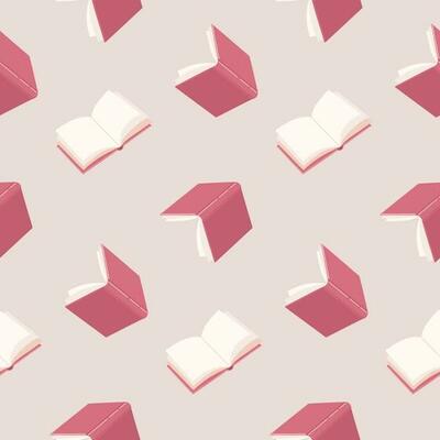 Seamless pattern of hand drawn books on isolated background. Design for educational prints, scrapbooking, textile, home or office decor, paper craft.