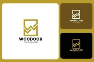 Wood Door Logo Design Template vector