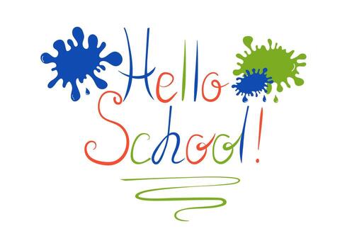 espalda a escuela, letras, caligrafía. gotas de tinta. resumen dibujo. sin costura vector antecedentes.