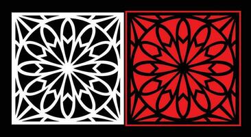 Decorative wall panels set Jali design CNC pattern, laser cutting pattern, router CNCcutting. vector