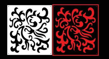 Decorative wall panels set Jali design CNC pattern, laser cutting pattern, router CNCcutting. vector