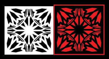 Decorative wall panels set Jali design CNC pattern, laser cutting pattern, router CNCcutting. vector