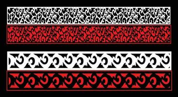 Decorative wall panels set Jali design CNC pattern, laser cutting pattern, router CNCcutting. vector