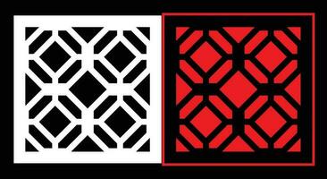 Decorative wall panels set Jali design CNC pattern, laser cutting pattern, router CNCcutting. vector