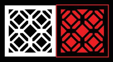 Decorative wall panels set Jali design CNC pattern, laser cutting pattern, router CNCcutting. vector