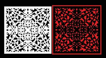 Decorative wall panels set Jali design CNC pattern, laser cutting pattern, router CNCcutting. vector