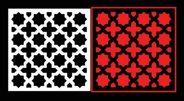 Decorative wall panels set Jali design CNC pattern, laser cutting pattern, router CNCcutting. vector